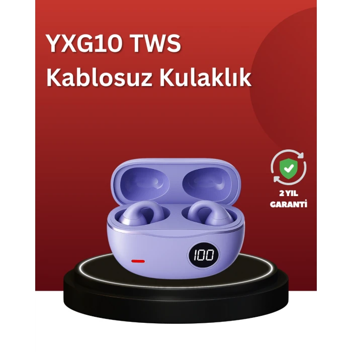 YXG10 Açık Kulak Bluetooth Kulaklık – Klipsli, Güvenli Spor Tasarım, 30 Saat Pil