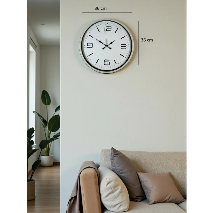 Zentime 36 Cm Krem Dekoratif Duvar Saati