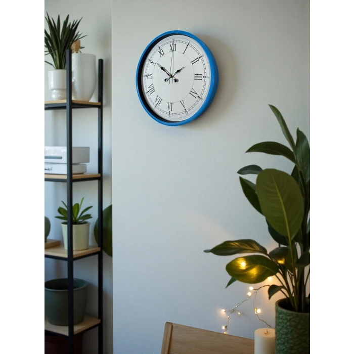 Zentime 36 Cm Mavi Dekoratif Duvar Saati