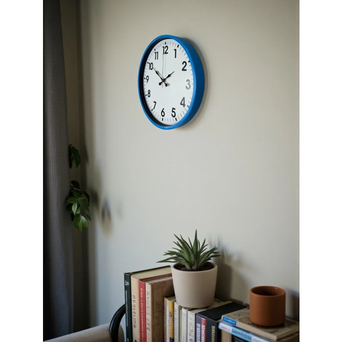 Zentime 36 Cm Mavi Dekoratif Duvar Saati