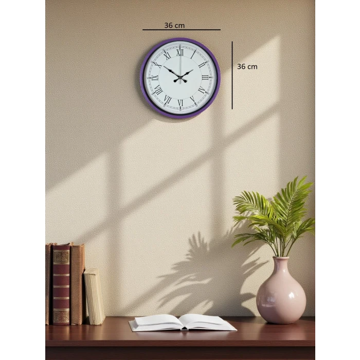Zentime 36 Cm Mor Dekoratif Duvar Saati