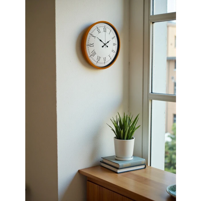 Zentime 36 Cm Turuncu Dekoratif Duvar Saati