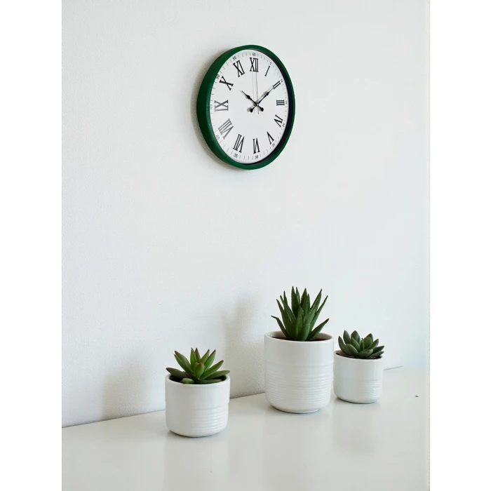Zentime 36 Cm Yeşil Dekoratif Duvar Saati