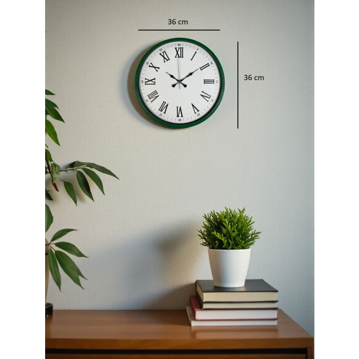 Zentime 36 Cm Yeşil Dekoratif Duvar Saati