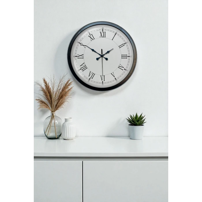 Zentime 40 Cm Siyah Şık Duvar Saati