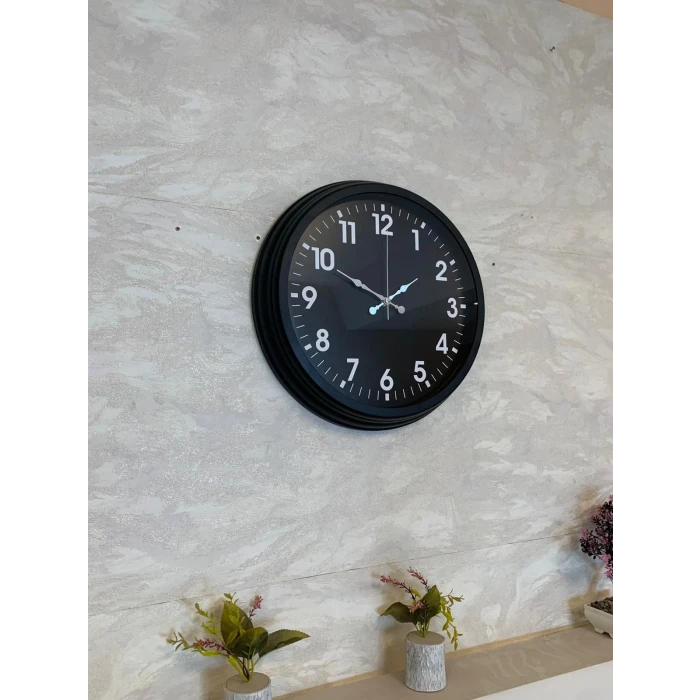 Zentime 40 Cm Siyah Şık Duvar Saati