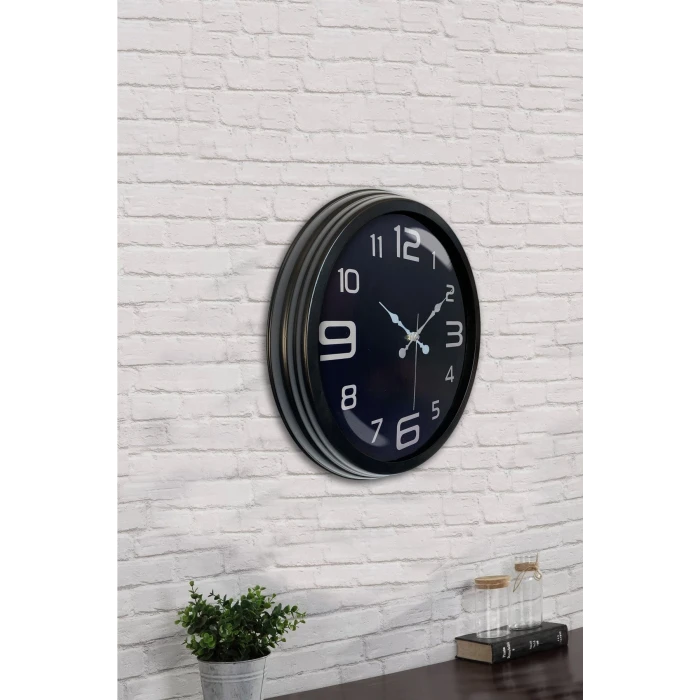 Zentime 40 Cm Siyah Şık Duvar Saati