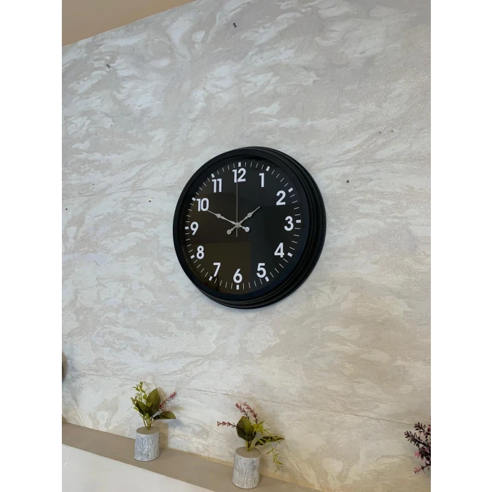 Zentime 40 Cm Siyah Şık Duvar Saati