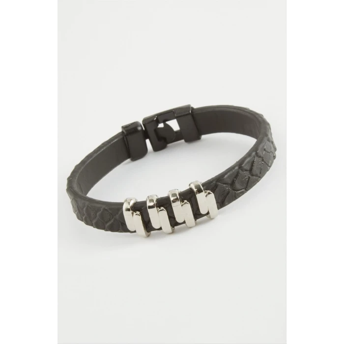 Zikzak Kaliteli Suni Deri Bileklik