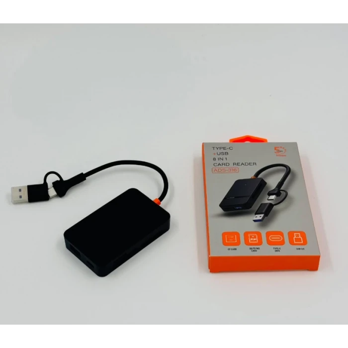 ZR783 Ads-316 Type-C + Usb 8 İn 1 Card Reader 5Gbps