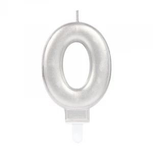 0 Rakam Mum Gümüş Renk