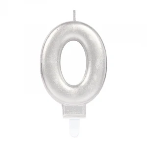 0 Rakam Mum Gümüş Renk