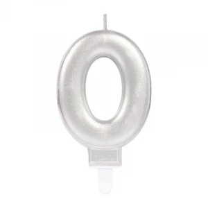 0 Rakam Mum Gümüş Renk (4887)