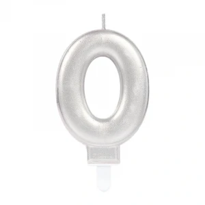 0 Rakamı Mum Gümüş Renk