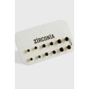 12 Adet Zirkon Tek Taşlı Küpe