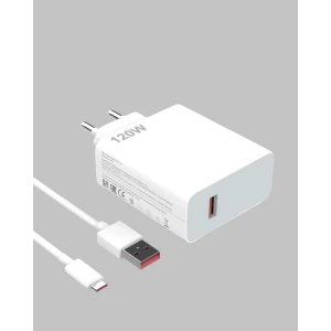 120W Hızlı Şarj Başlığı Ultra Güçlü Type-C Adaptör Kablo Dahil