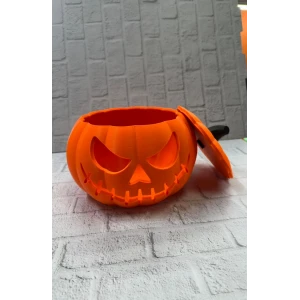 21 cm Kapaklı Balkabağı Kutu Konsept Dekor