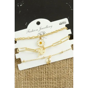 3 Adet Papatya Trend Zincir Bileklik