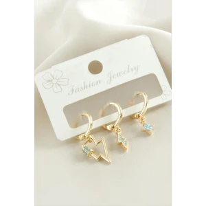 3 Adet Şimşek Zirkon Taşlı Küpe