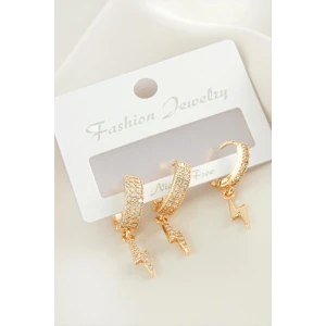 3 Adet Şimşek Zirkon Taşlı Küpe