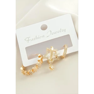 3 Adet Yıldız Zirkon Taşlı Küpe