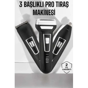3 Başlıklı Profesyonel Tıraş Makinesi