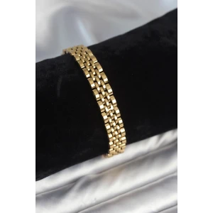 316L Çelik 9 mm Kalınlıkta Gold Renkli Erkek Bileklik