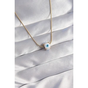 ietaks™ 316L Çelik Gold Renk Mineli Nazar Model Kolye