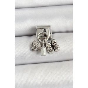 ietaks™ 316L Çelik Gümüş Renk Bebek Konsept Nomination Charm