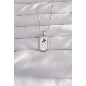 ietaks™ 316L Çelik Gümüş Renk Beyaz Mineli Tarot Kolye