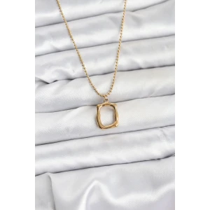 316L Çelik Zincir Gold Renk Model Kadın Kolye - TJ-BKO10688