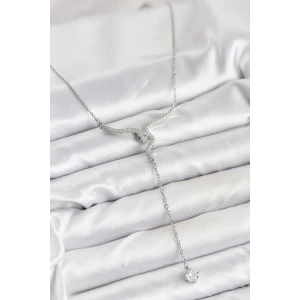 316L Çelik Zincir Gümüş Renk Yılan Model Y Kolye - TJ-BKO10663