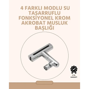 360° Dönüşlü Su Akışı Başlığı | 4ü 1 Arada Kullanım