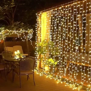 3x3 Metre Sarı Işıklı Perde LED