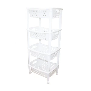 4 KATLI SEPET DÜZENLEYİCİ - RAF ÜNİTESİ TEKERLEKLİ 400X295X960MM (K95)