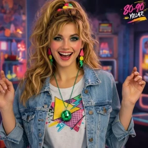 ieg™ Retro Disko Topu Şekilli 80#39;ler 90#39;lar Yeşil Renk Plastik Kolye