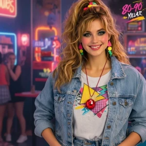 ieg™ Retro Disko Topu Şekilli 80#39;ler 90#39;lar Kırmızı Renk Plastik Kolye