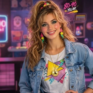ieg™ Retro Disko Topu Şekilli 80#39;ler 90#39;lar Altın Renk Plastik Kolye
