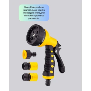 8 Fonksiyonlu Bahçe Sulama Tabancası Seti Çok Amaçlı Hortum Ucu