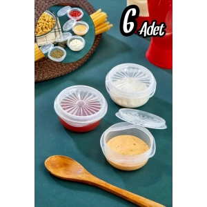 9 lu Yelpaze Kapaklı Şeffaf Mini Sosluk - Ketçap Mayonez Kabı- Kahve Yanı Şeker Lokumluk
