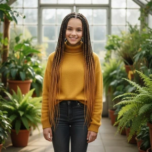 Afrika Örgüsü Ve Rasta İçin Sentetik Ombreli Saç - Siyah / Hardal Sarı