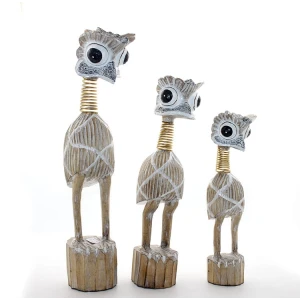 Ahşap 3lü Emu Kuşu Seti