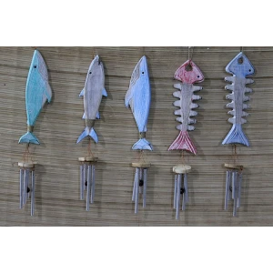 Ahşap Balıklı Metal Çan