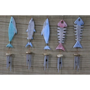 Ahşap Balıklı Metal Çan