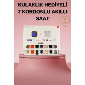 Akıllı Saat Bluetooth Kulaklık Hediyeli Bildirim Görme Sesli Görüşme Çoklu Kordon