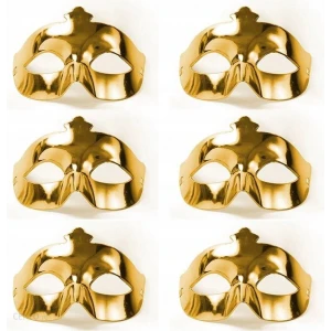 Altın Metalize Renk Düz Balo Parti Maskesi