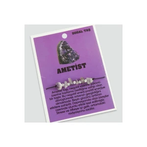 Ametist Doğaltaşlı İp Bileklik