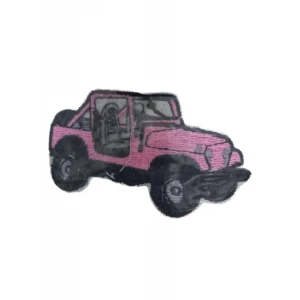Aplike Ütü İle Yapışan Jeep pembe Arma 2,5x3 cm