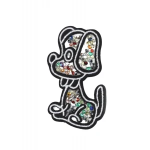 Aplike Ütü İle Yapışan Taşlı Sevimli Köpek Arma 3x5 cm