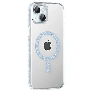 Apple iPhone 14 Move Taşlı Magsafe Kapak - Mavi